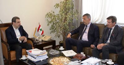 Discussions with Lazzarini on giving preference to Lebanese products by UN agencies Minister Abou Faour: 